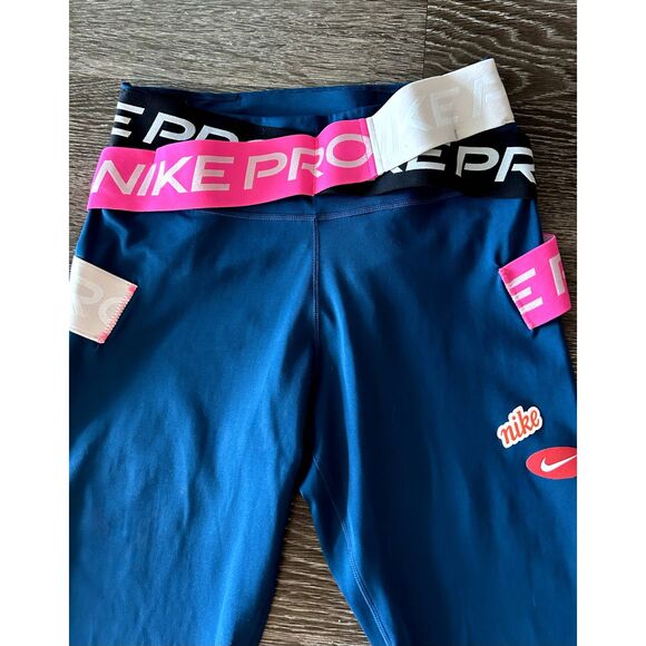 EUC Nike One Luxe Icon Clash Valerian Blue 7/8 Dri-FIT Training Leggings Small - Picture 9 of 16